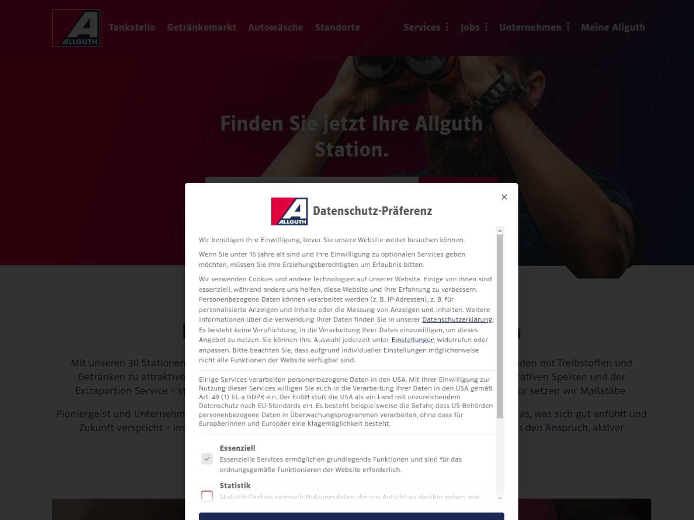 Website-Screenshot von Allguth