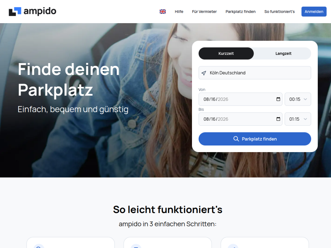Website-Screenshot von ampido