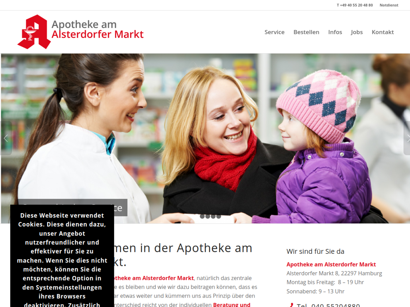 Website-Screenshot von Apotheke am Alsterdorfer Markt