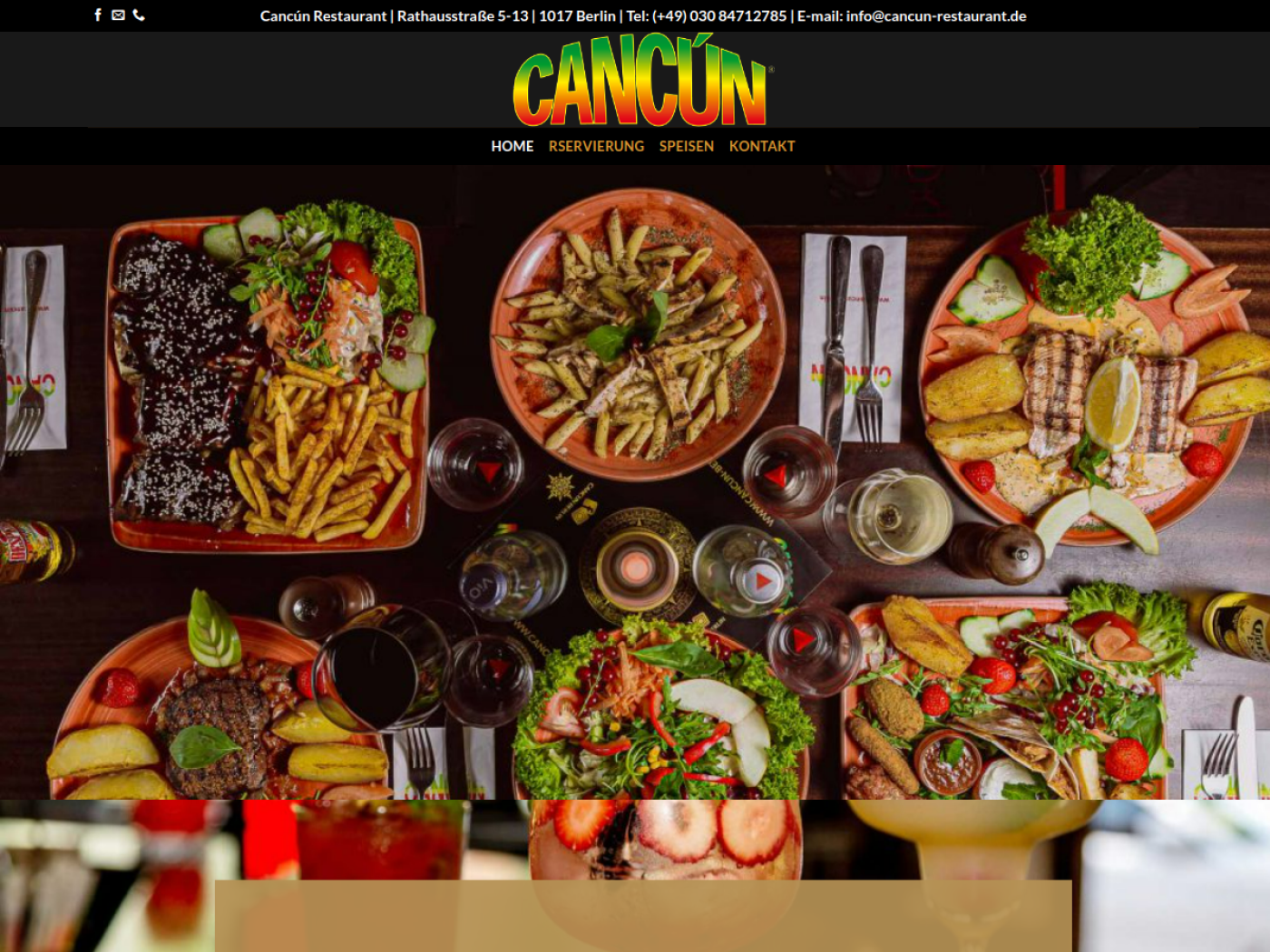 Website-Screenshot von Cancún