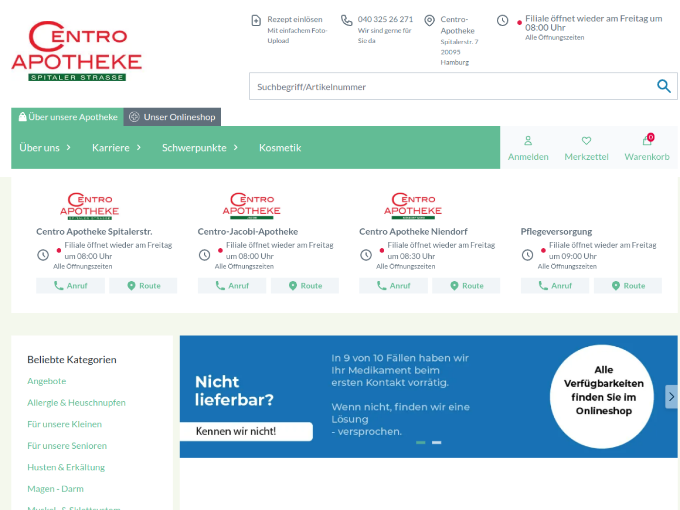 Website-Screenshot von Centro-Jacobi-Apotheke