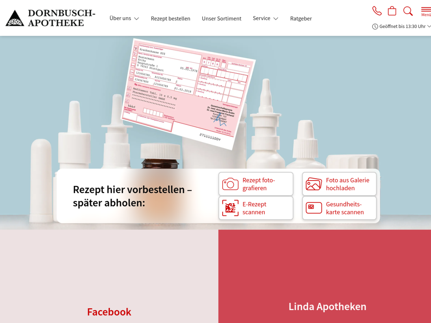 Website-Screenshot von Dornbusch Apotheke