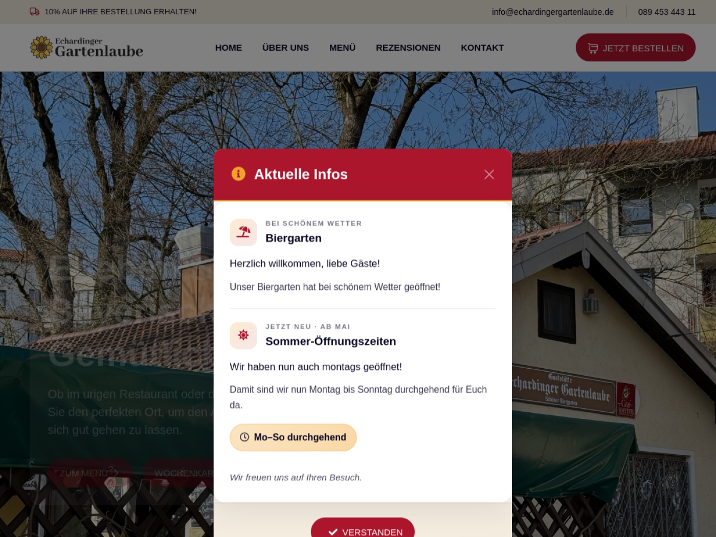 Website-Screenshot von Echardinger Gartenlaube