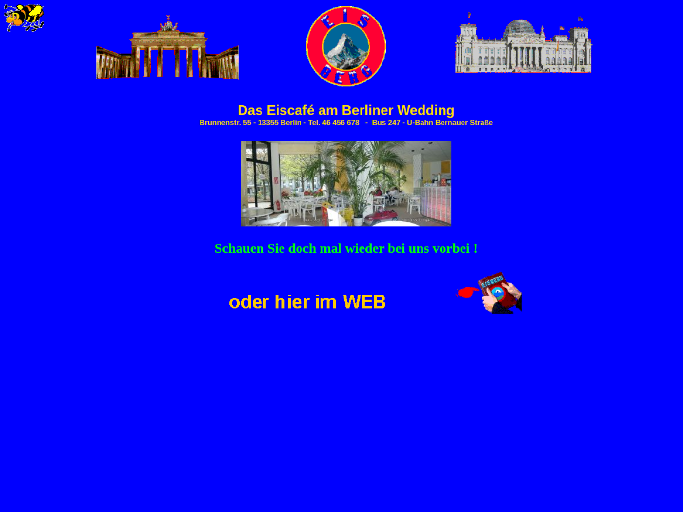 Website-Screenshot von Eiscafe Eisberg