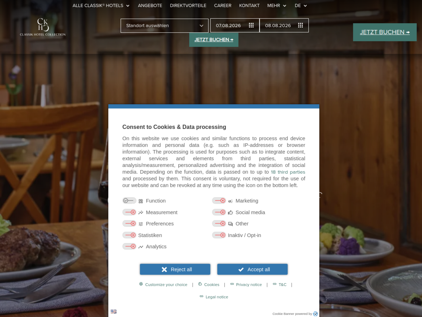 Website-Screenshot von Gasthaus Martinshof