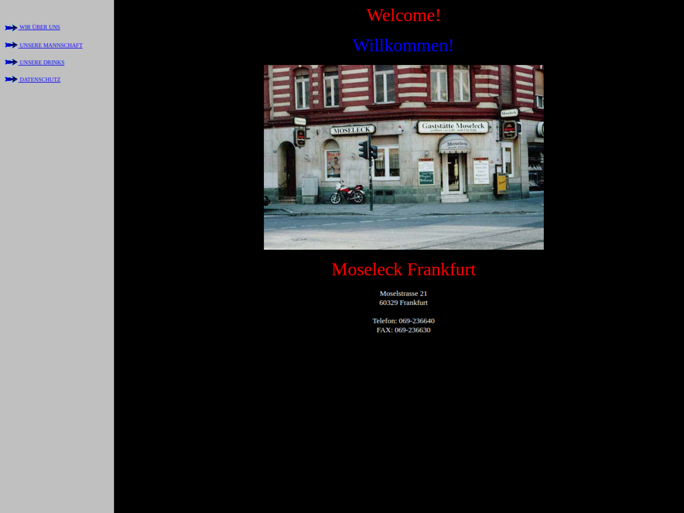 Website-Screenshot von Gaststätte Moseleck