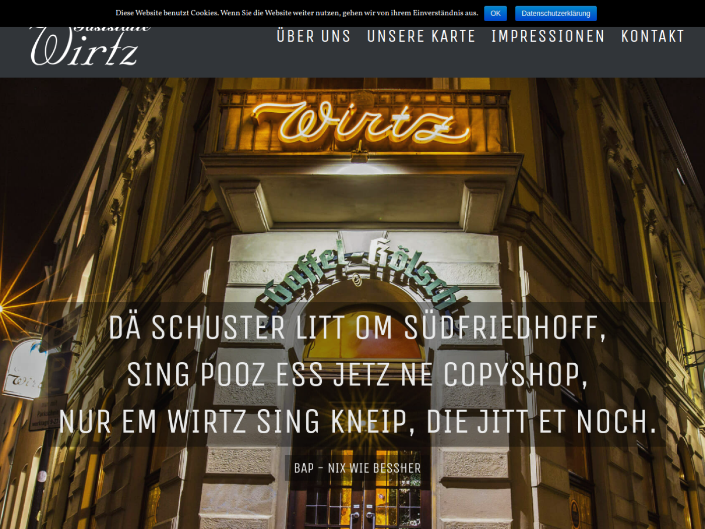 Website-Screenshot von Gaststätte Wirtz