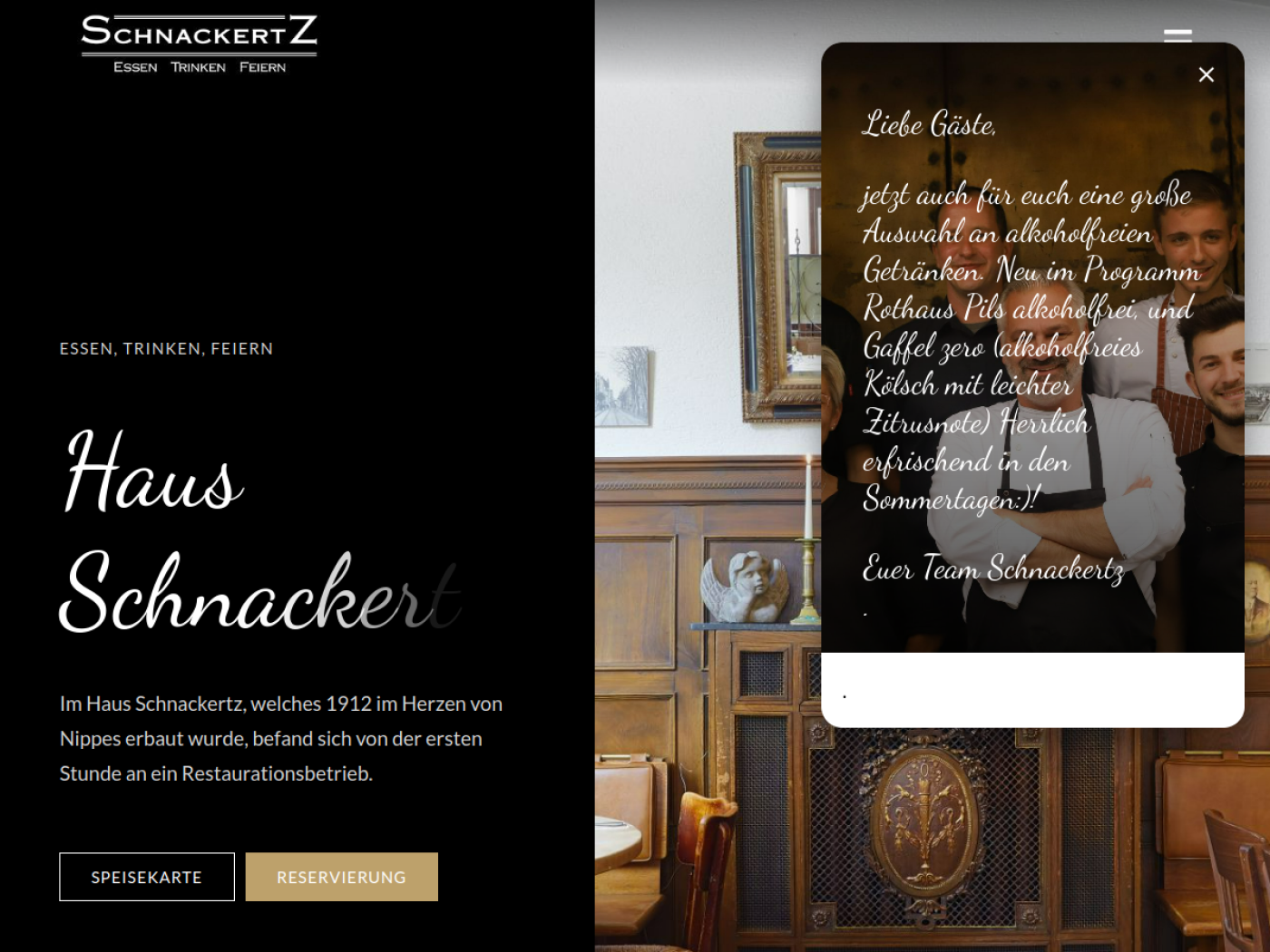Website-Screenshot von Haus Schnackertz