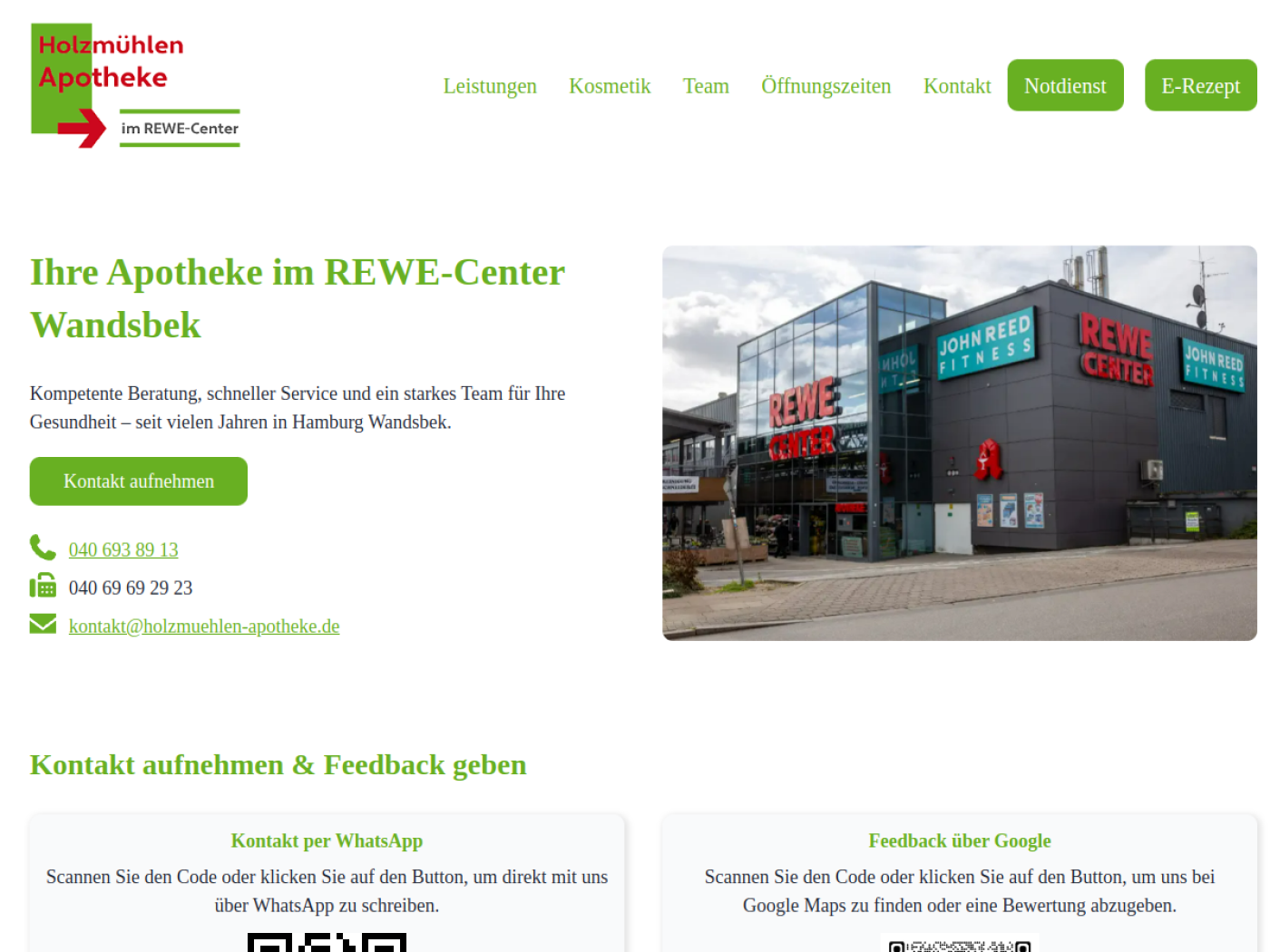 Website-Screenshot von Holzmühlen-Apotheke