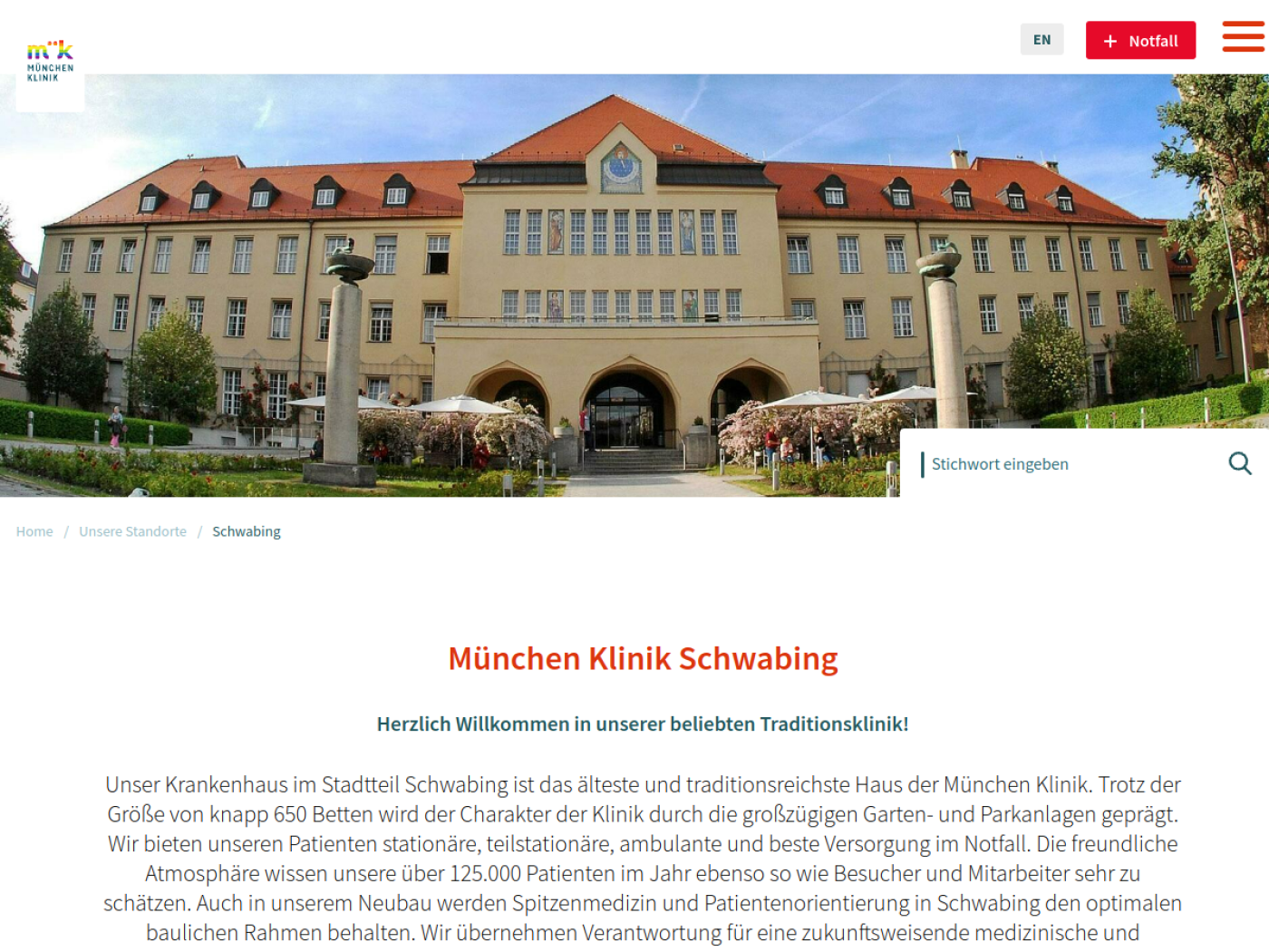 Website-Screenshot von Kinder- und Jugendmedizin (Pädiatrie)