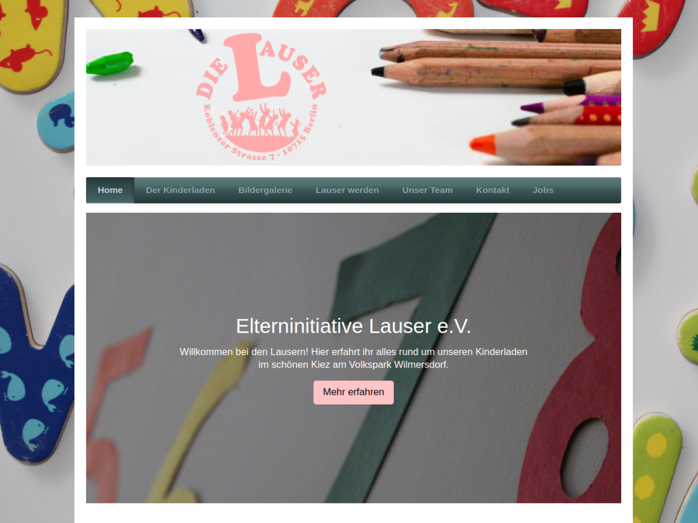 Website-Screenshot von Kinderladen Die Lauser