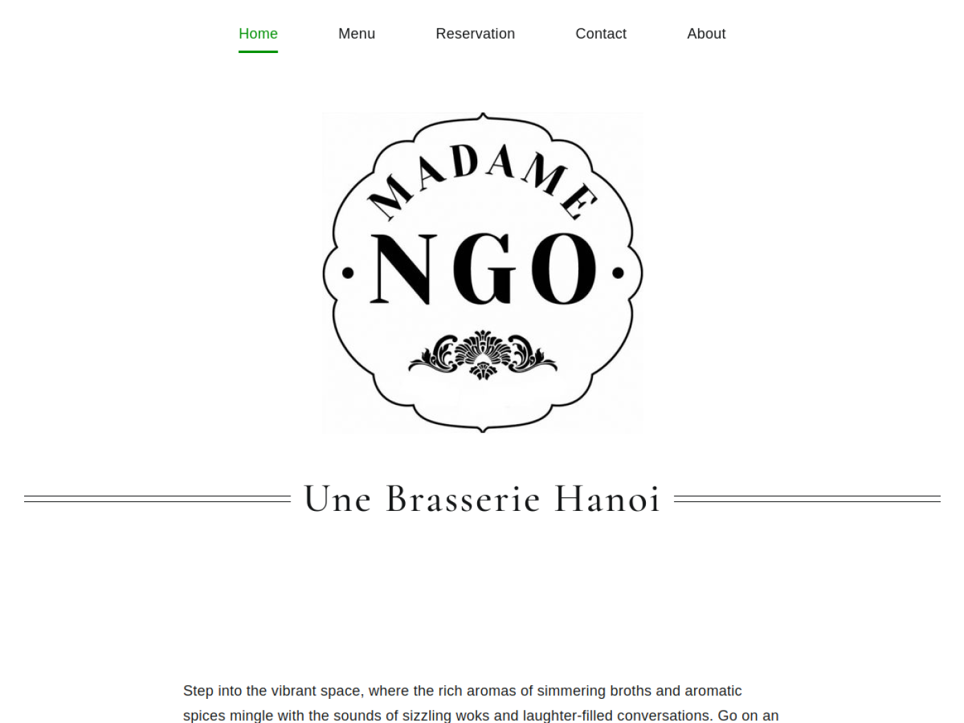 Website-Screenshot von Madame Ngo