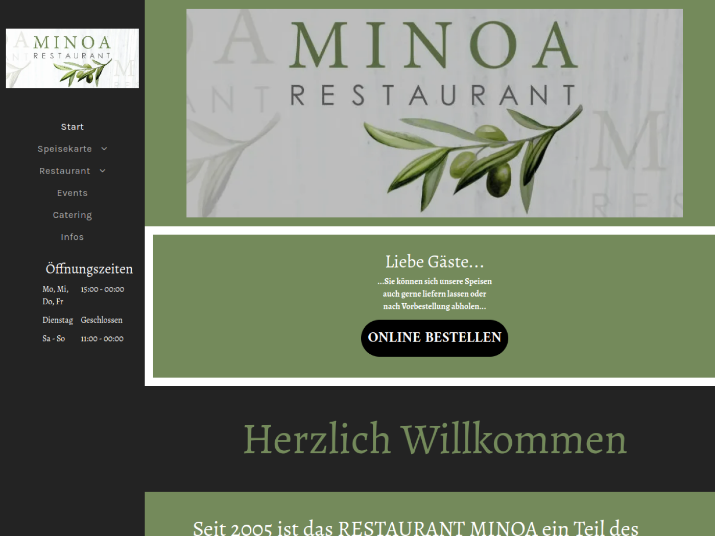 Website-Screenshot von Minoa