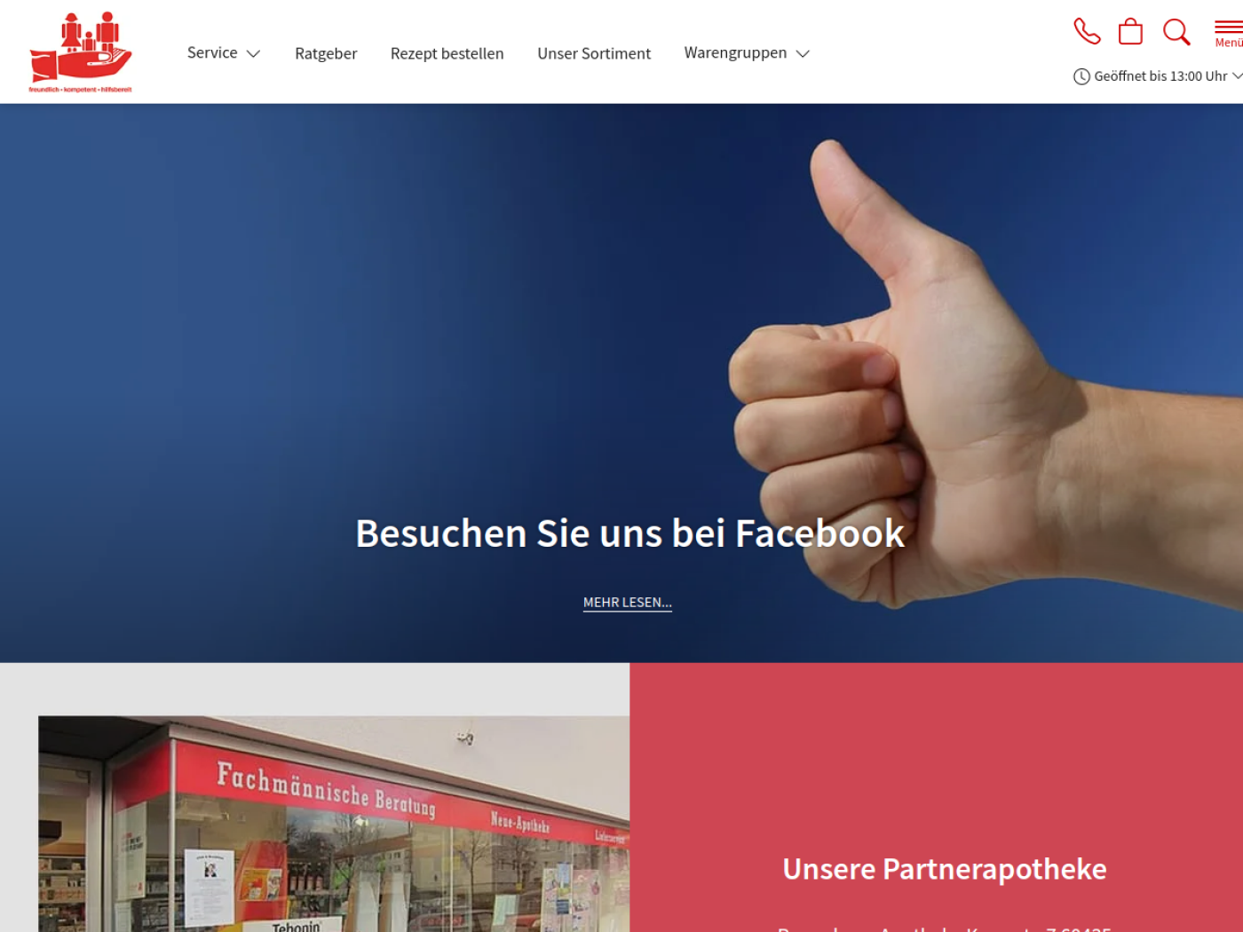 Website-Screenshot von Neue Apotheke