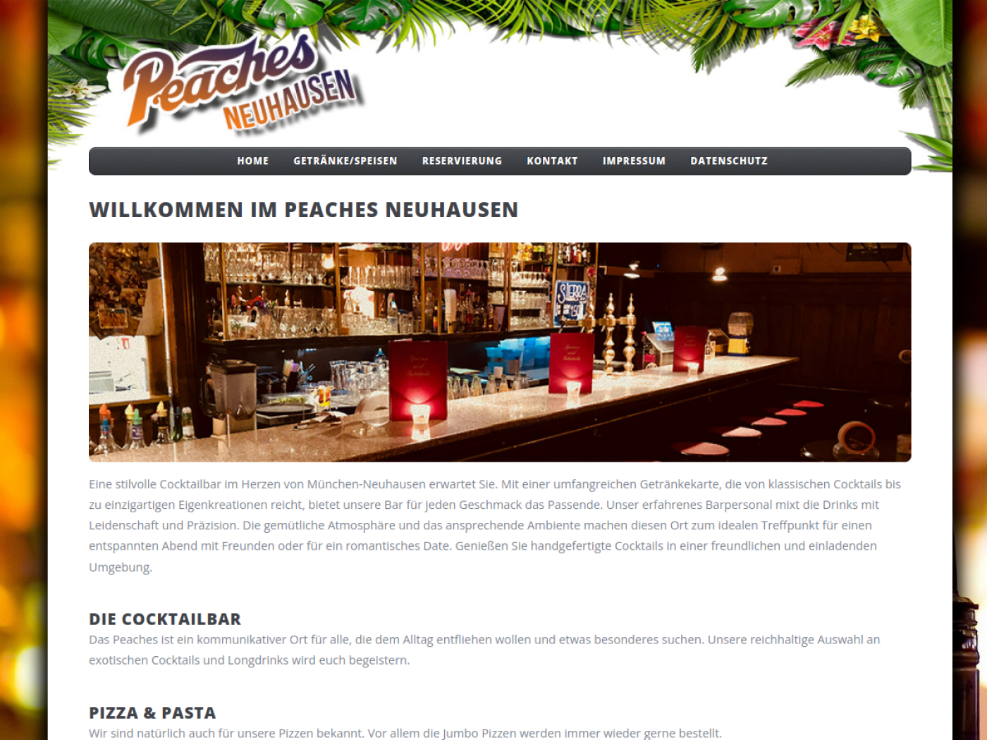 Website-Screenshot von Peaches