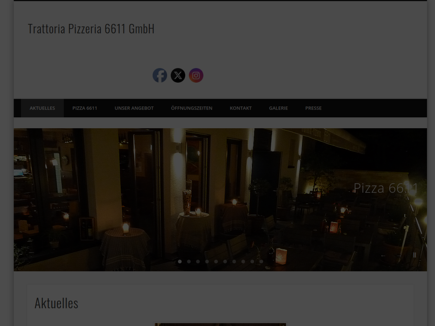 Website-Screenshot von Pizza 6611