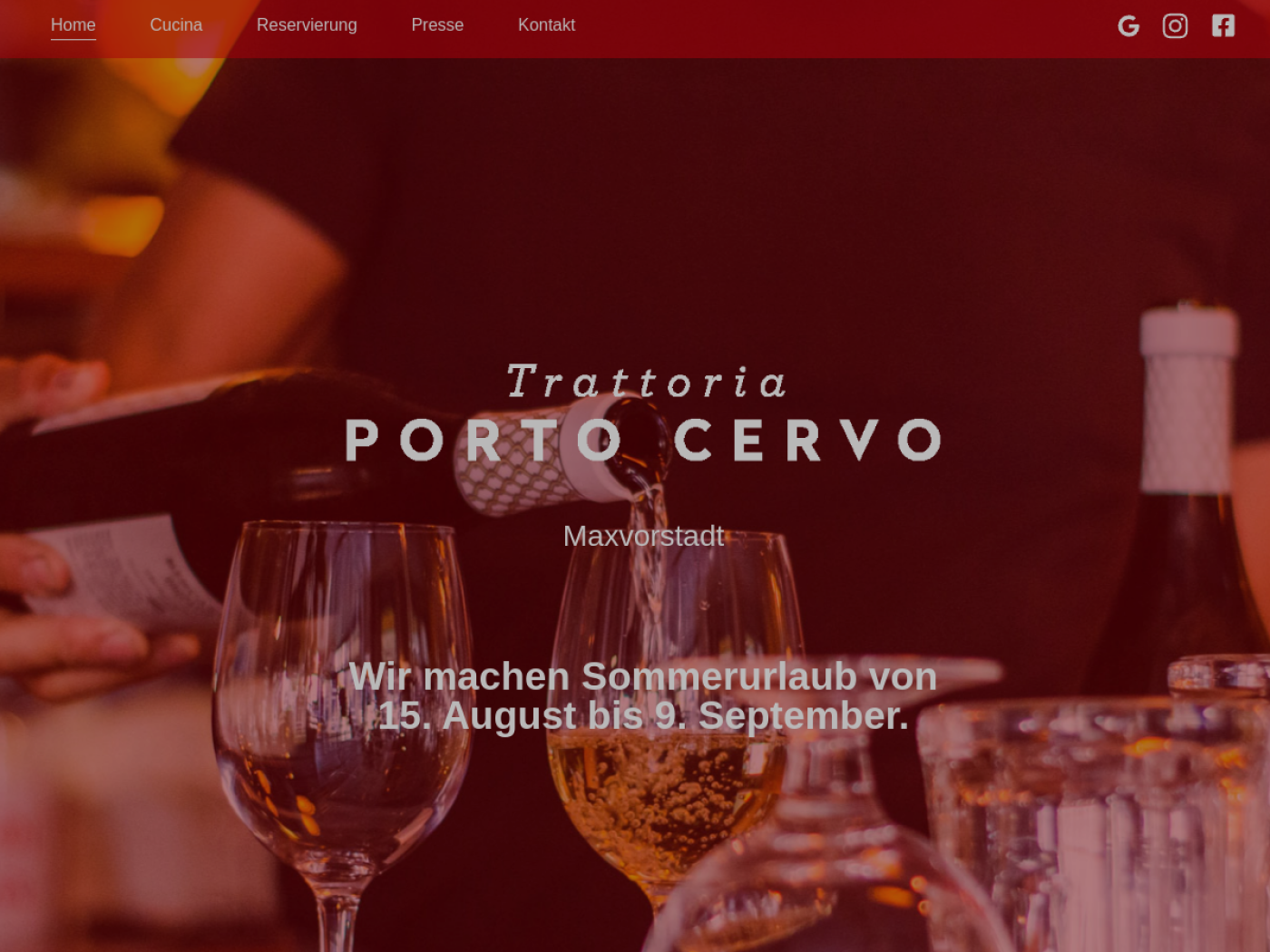 Website-Screenshot von Porto Cervo