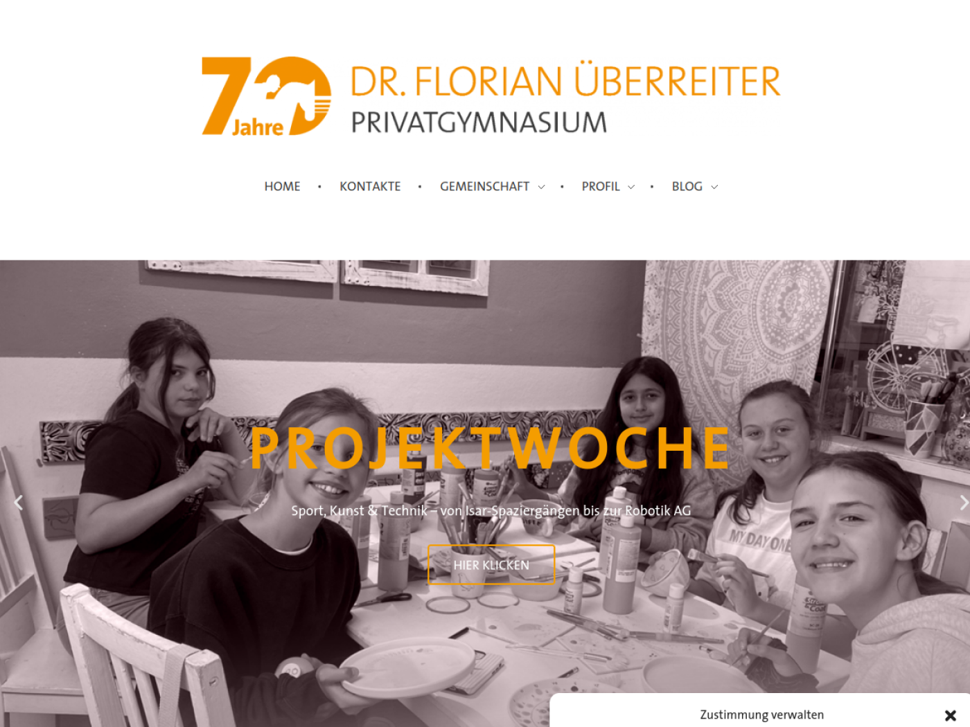 Website-Screenshot von Privatgymnasium Dr. Florian Überreiter