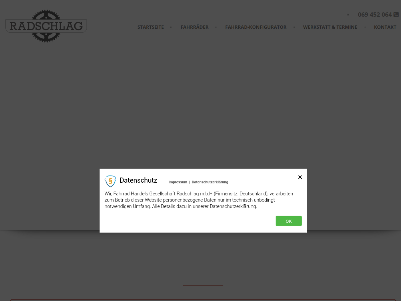 Website-Screenshot von Radschlag