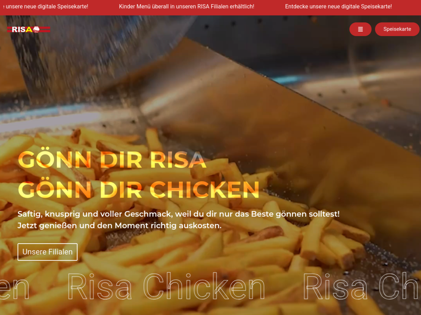 Website-Screenshot von Risa Chicken