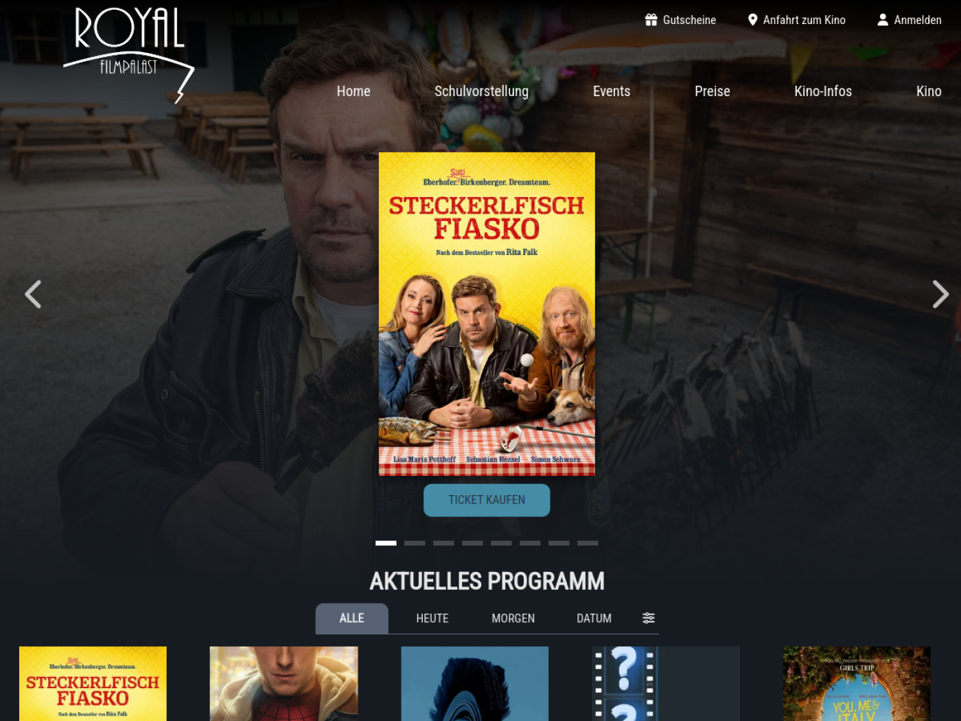 Website-Screenshot von Royal Filmpalast