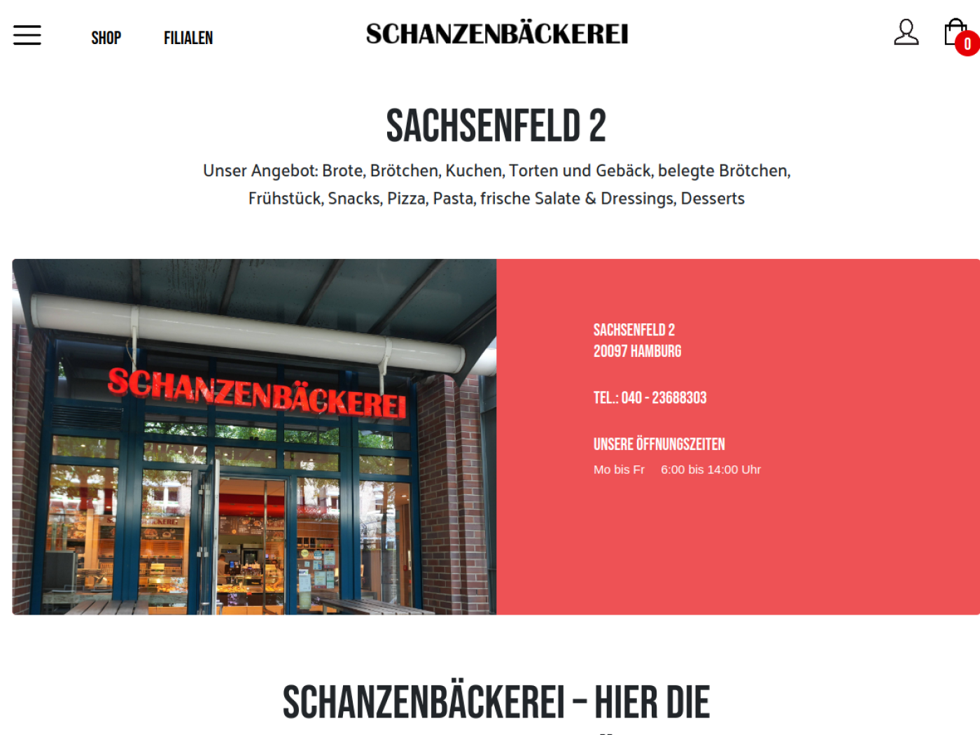 Website-Screenshot von Schanzenbäcker
