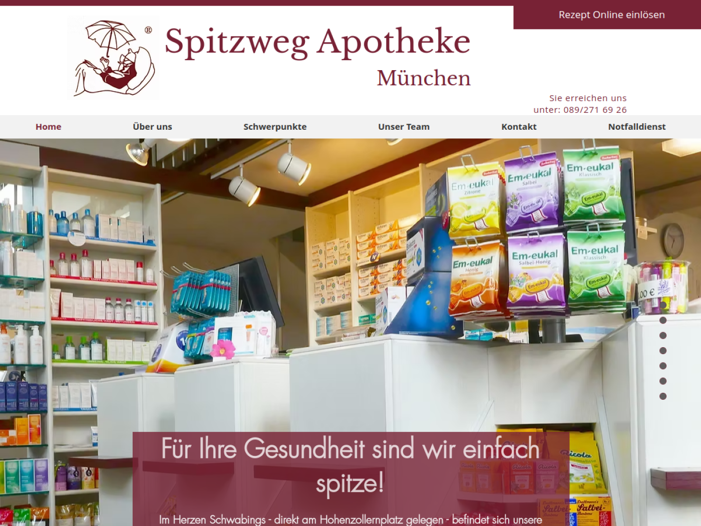 Website-Screenshot von Spitzweg Apotheke