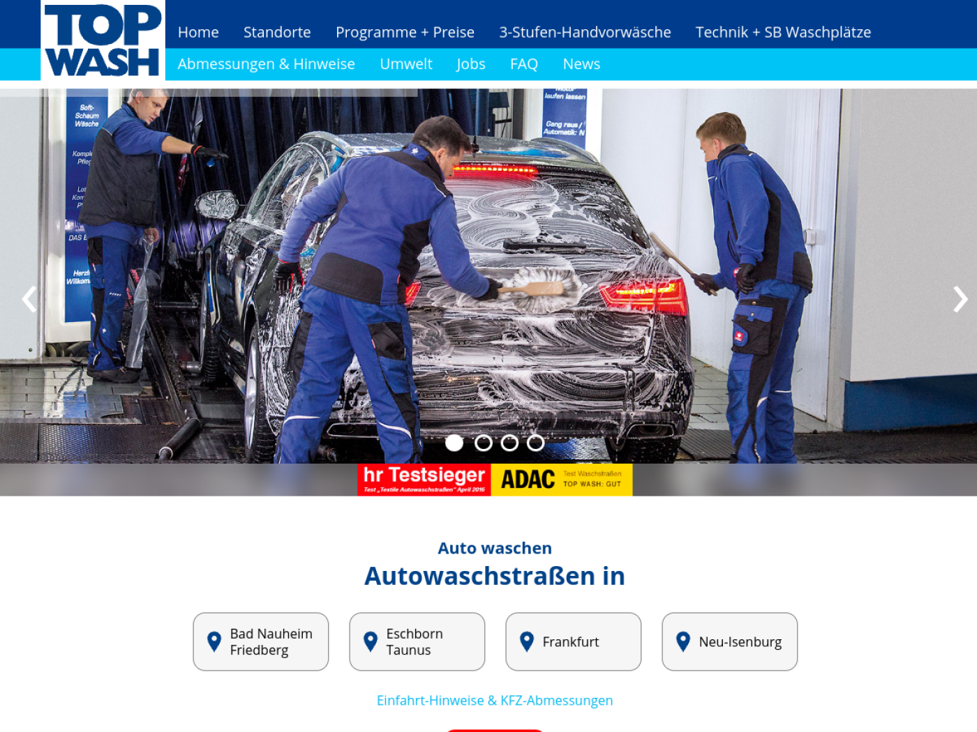 Website-Screenshot von TOP WASH