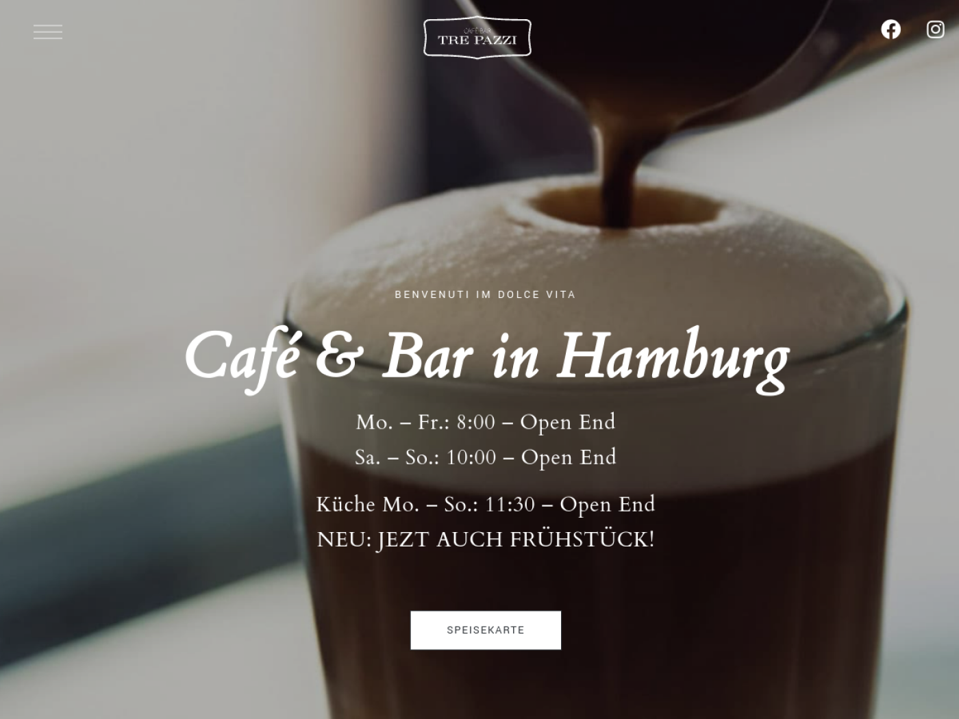 Website-Screenshot von Tre Pazzi