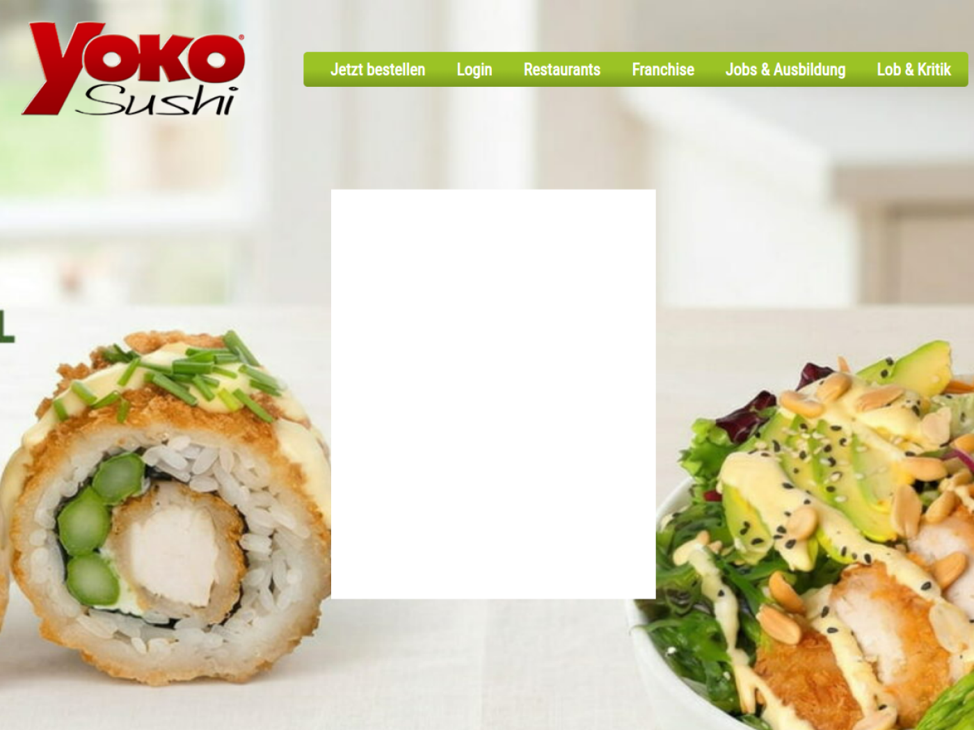 Website-Screenshot von Yoko Sushi