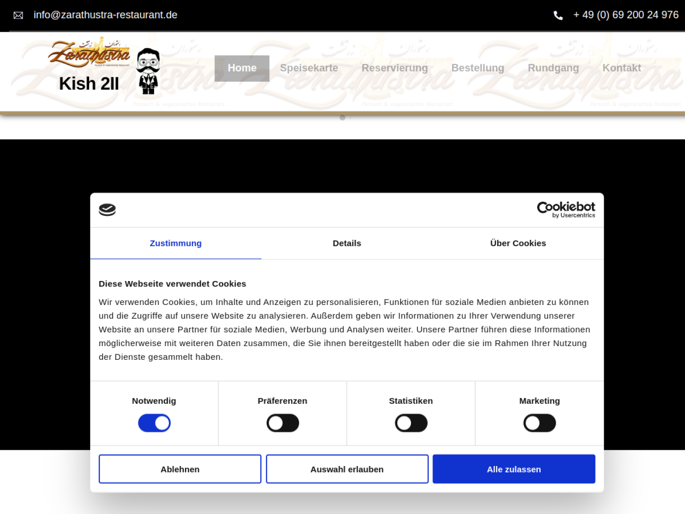 Website-Screenshot von Zarathustra