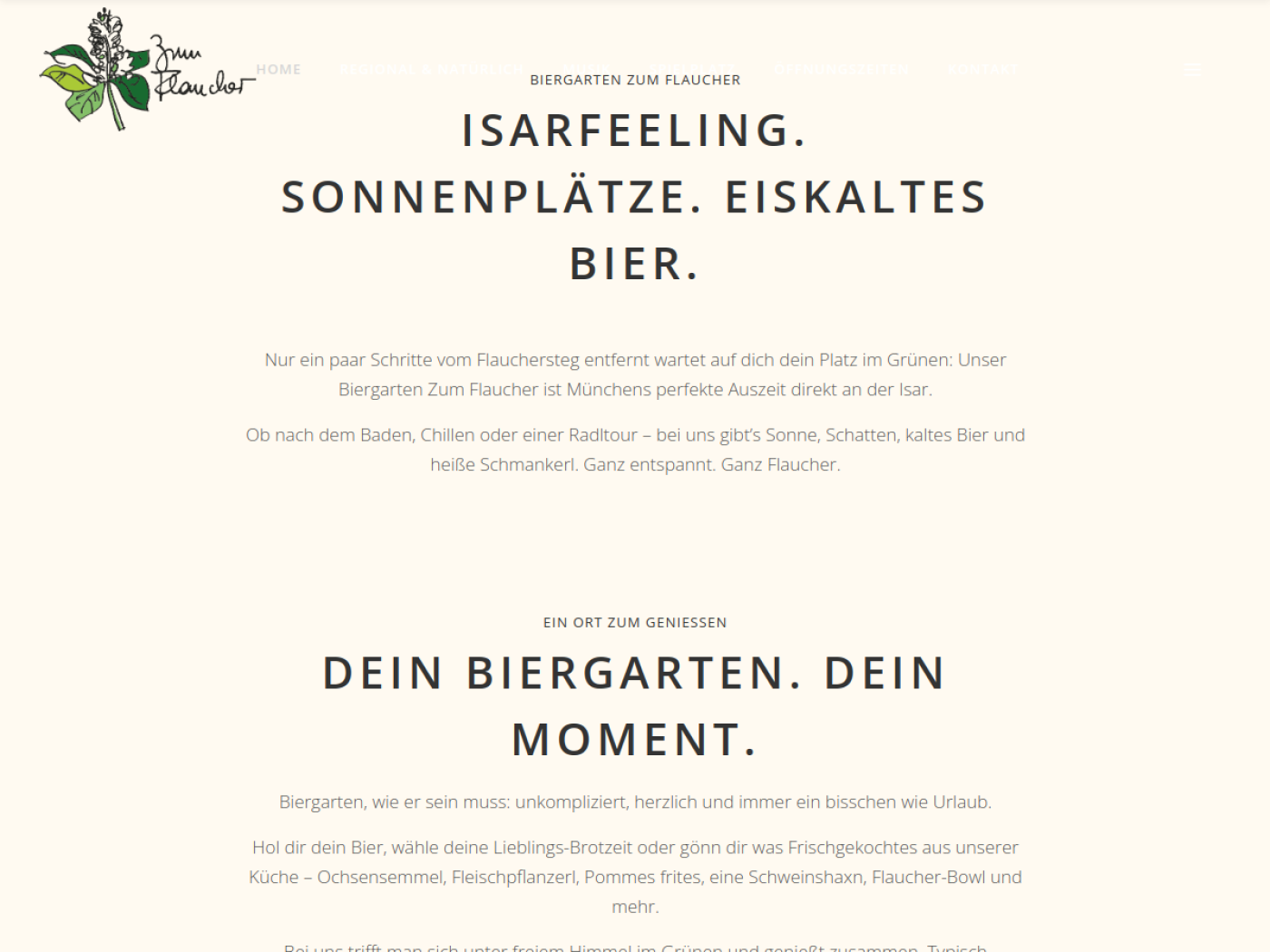 Website-Screenshot von Zum Flaucher