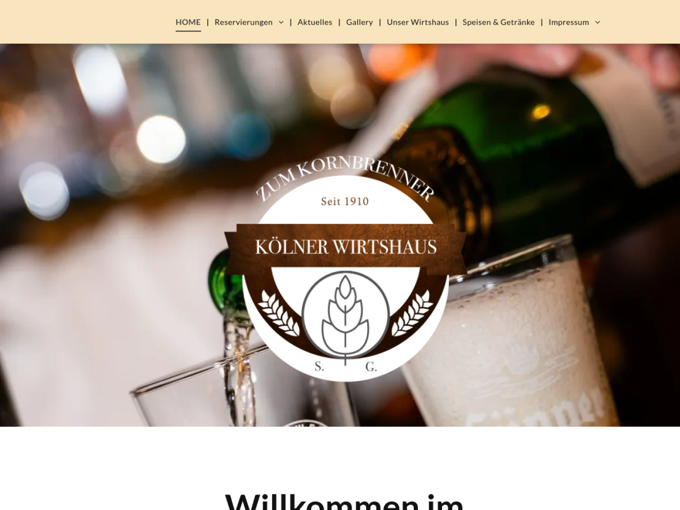 Website-Screenshot von Zum Kornbrenner