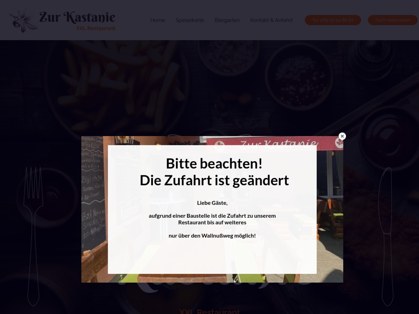 Website-Screenshot von Zur Kastanie