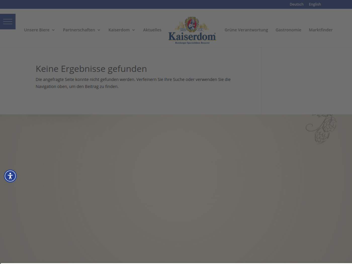 Website-Screenshot von Brauerei Kaiserdom