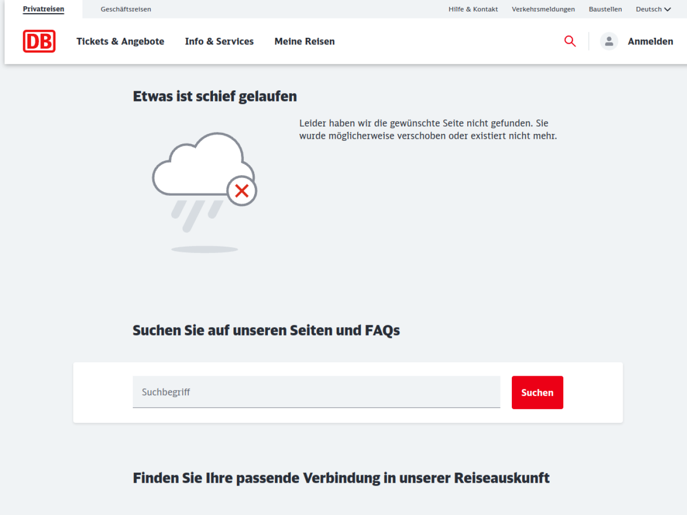 Website-Screenshot von DB AutoZug