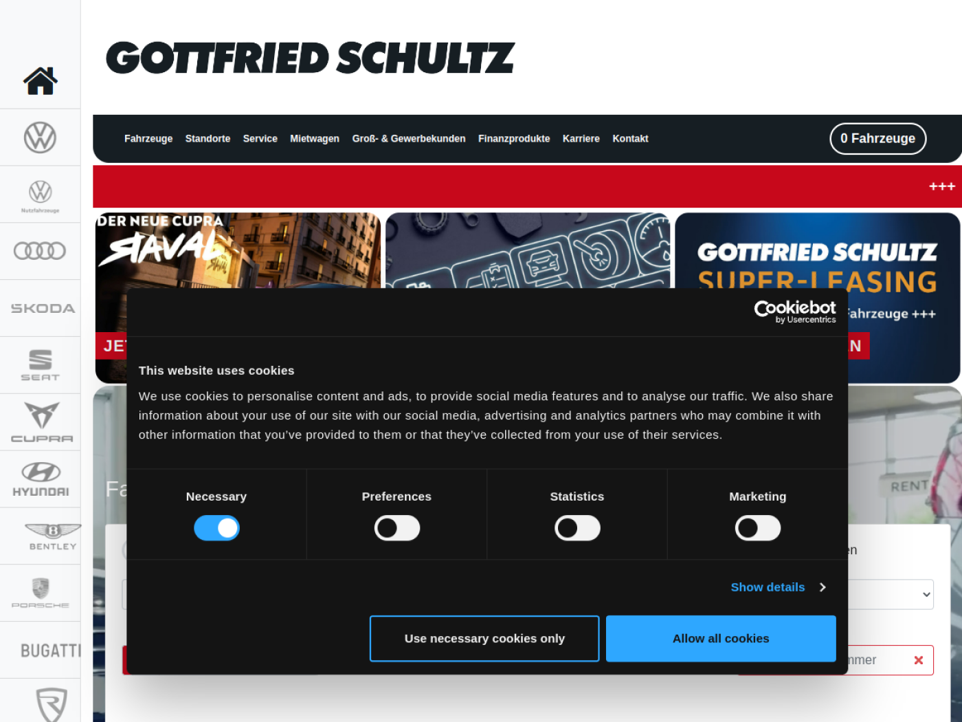 Website-Screenshot von Gottfried Schultz