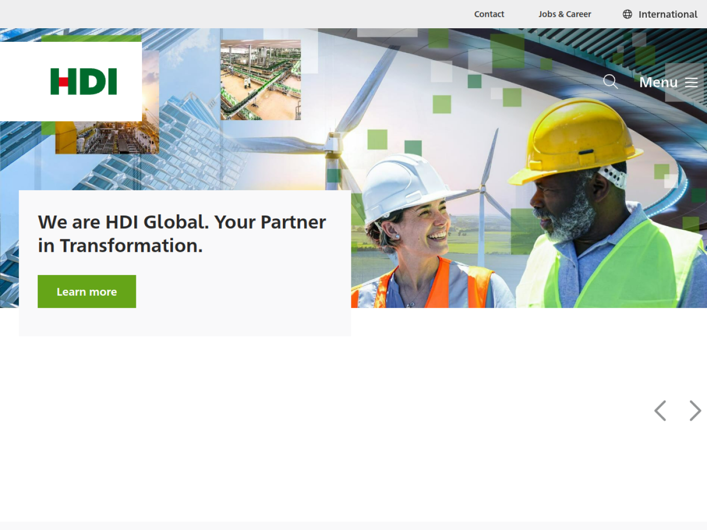 Website-Screenshot von HDI Global