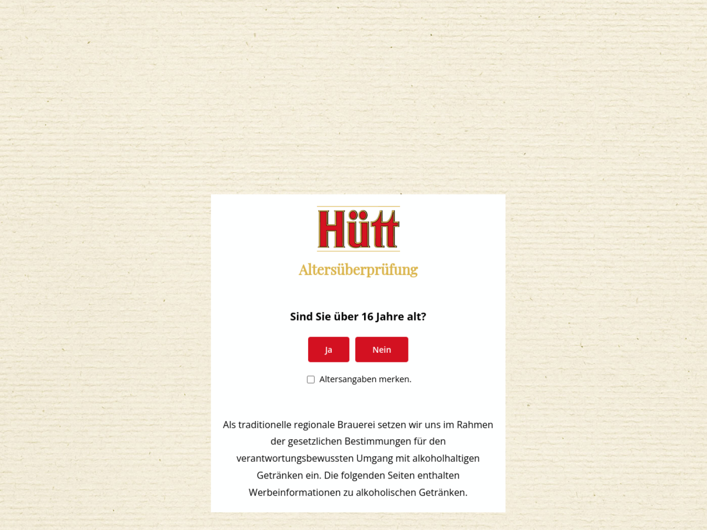 Website-Screenshot von Hütt-Brauerei