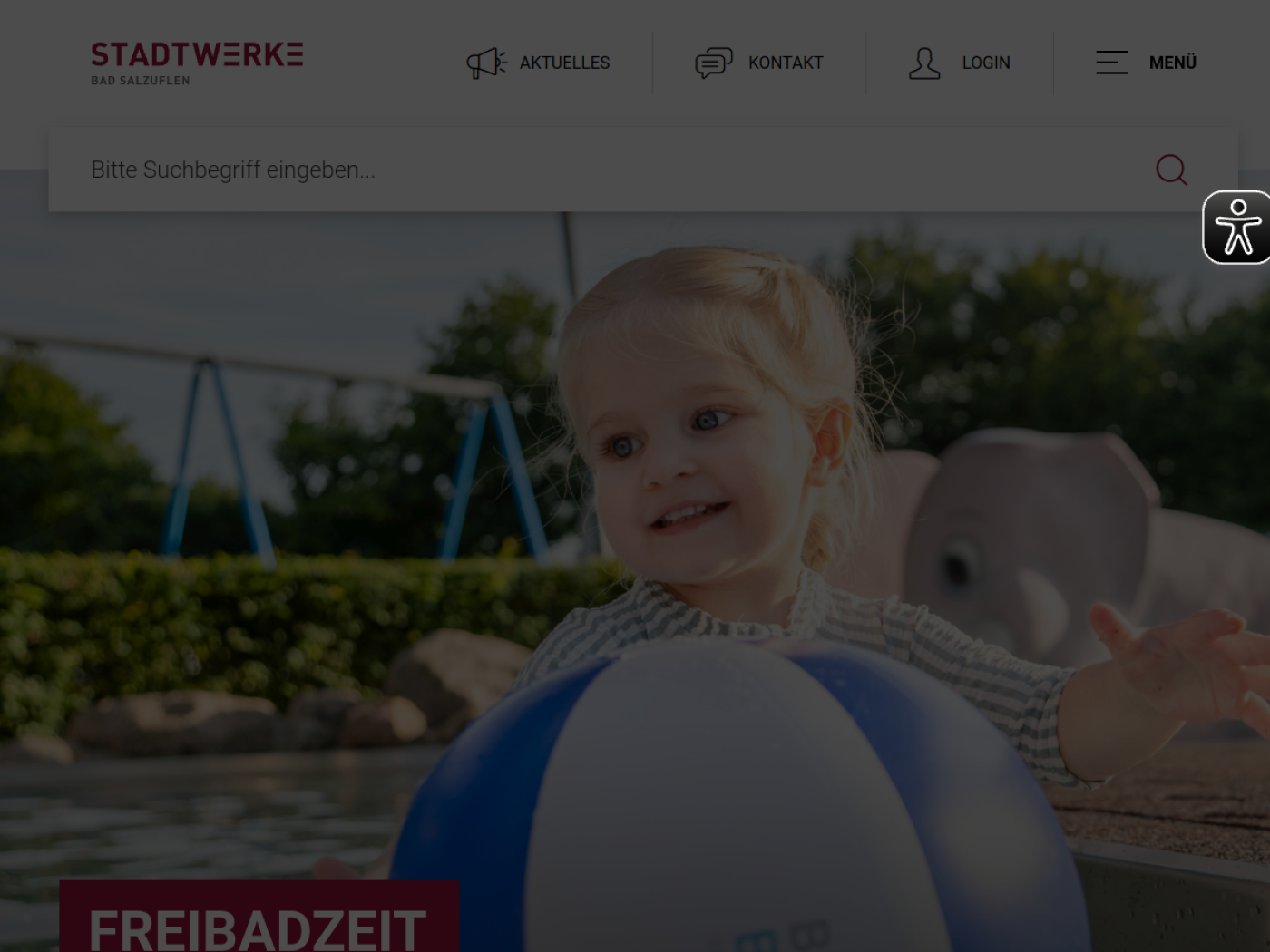 Website-Screenshot von Stadtwerke Bad Salzuflen