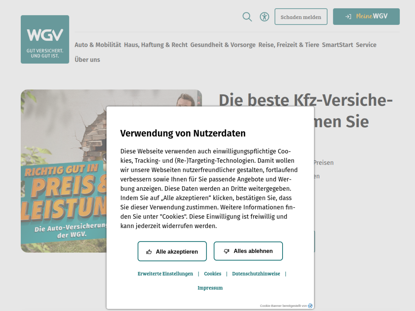 Website-Screenshot von Württembergische Gemeinde-Versicherung